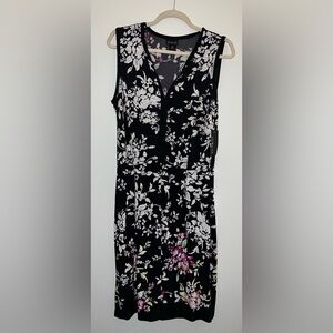 NWT EnFocus Studio Women Dress Black Floral Keyhole Size 12 Fit & Flare